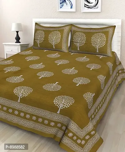 War Trade Floral 144 TC Cotton Double Bedsheet with 2 Pillow Covers W-249