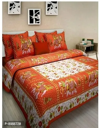 War Trade India Cotton Double Bedsheet Sanganeri Print with 2 Pillow Cover WTI_DNS.501-thumb0