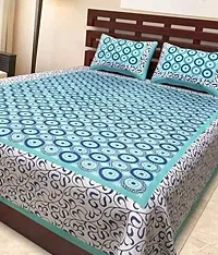 War Trade India Cotton Double Bedsheet Sanganeri Print with 2 Pillow Cover WTI_DNS.466-thumb1