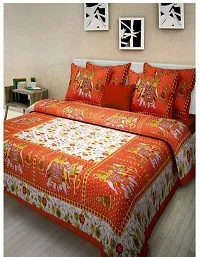 War Trade India Cotton Double Bedsheet Sanganeri Print with 2 Pillow Cover WTI_DNS.501-thumb1