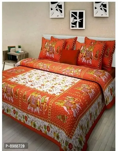 War Trade India Cotton Double Bedsheet Sanganeri Print with 2 Pillow Cover WTI_DNS.501-thumb2