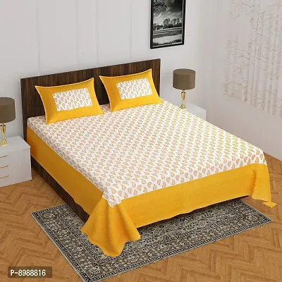 WAR Trade Cotton Double Bedsheet Sanganeri Print with 2 Pillow Cover _WTI_DNS._108