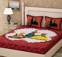 War Trade India Cotton Double Bedsheet Sanganeri Print with 2 Pillow Cover WTI_DNS.522-thumb1