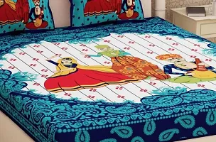 War Trade India Cotton Double Bedsheet Sanganeri Print with 2 Pillow Cover WTI_DNS.32-thumb1