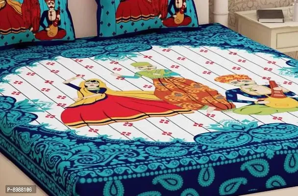 War Trade India Cotton Double Bedsheet Sanganeri Print with 2 Pillow Cover WTI_DNS.32-thumb2