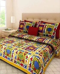 War Trade India Cotton Double Bedsheet Sanganeri Print with 2 Pillow Cover WTI_DNS.469-thumb1