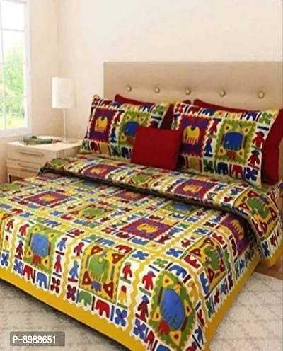 War Trade India Cotton Double Bedsheet Sanganeri Print with 2 Pillow Cover WTI_DNS.469-thumb2