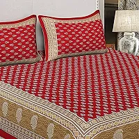 War Trade India Cotton Double Bedsheet Sanganeri Print with 2 Pillow Cover WTI_DNS.240-thumb1