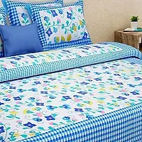 War Trade India Cotton Double Bedsheet Sanganeri Print with 2 Pillow Cover A-21-thumb1