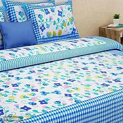 War Trade India Cotton Double Bedsheet Sanganeri Print with 2 Pillow Cover A-21-thumb2