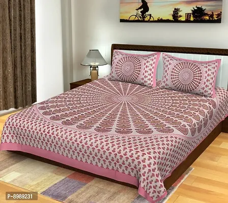 War Trade India Cotton Double Bedsheet Sanganeri Print with 2 Pillow Cover WTI_DNS.814-thumb0