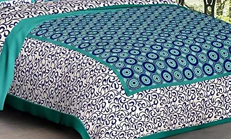 War Trade India Cotton Double Bedsheet Sanganeri Print with 2 Pillow Cover WTI_DNS.59-thumb1