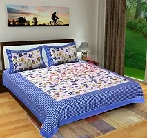 War Trade India Cotton Double Bedsheet Sanganeri Print with 2 Pillow Cover WTI_DNS.504-thumb1