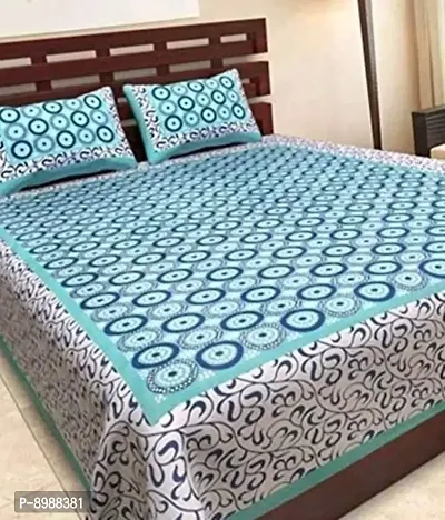 War Trade India Cotton Double Bedsheet Sanganeri Print with 2 Pillow Cover WTI_DNS.466-thumb0