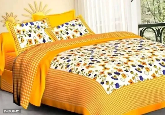 War Trade India Cotton Double Bedsheet Sanganeri Print with 2 Pillow Cover WTI_DNS.547