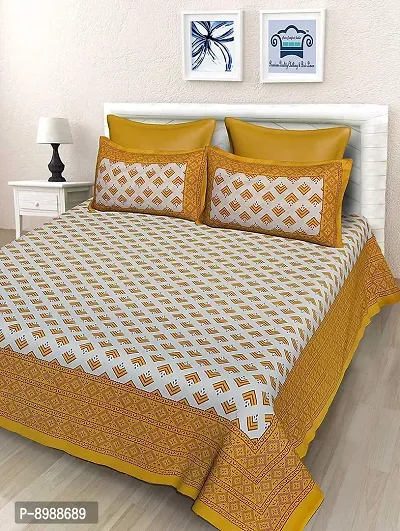 War Trade India Cotton Double Bedsheet Sanganeri Print with 2 Pillow Cover WTI_DNS.795