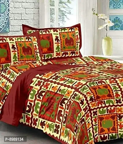 War Trade India Cotton Double Bedsheet Sanganeri Print with 2 Pillow Cover WTI_DNS.554-thumb0