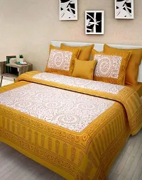 War Trade India Cotton Double Bedsheet Sanganeri Print with 2 Pillow Cover WTI_DNS.546-thumb1