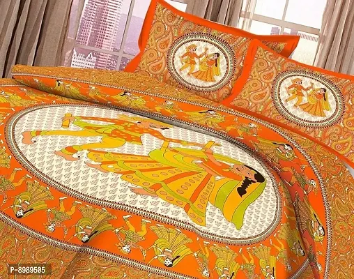 War Trade India Cotton Double Bedsheet Sanganeri Print with 2 Pillow Cover WTI_DNS.389-thumb2