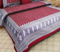 War Trade India Cotton Double Bedsheet Sanganeri Print with 2 Pillow Cover WTI_DNS.216-thumb1