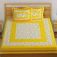 War Trade Floral 144 TC Cotton Double Bedsheet with 2 Pillow Covers W-77-thumb1