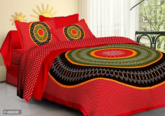 War Trade India Cotton Double Bedsheet Sanganeri Print with 2 Pillow Cover WTI_DNS.145-thumb0