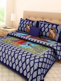 War Trade India Cotton Double Bedsheet Sanganeri Print with 2 Pillow Cover WTI_DNS.527-thumb1