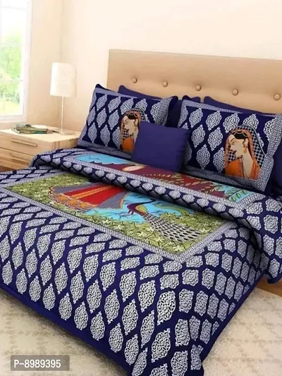 War Trade India Cotton Double Bedsheet Sanganeri Print with 2 Pillow Cover WTI_DNS.527-thumb2