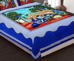 War Trade India Cotton Double Bedsheet Sanganeri Print with 2 Pillow Cover WTI_DNS.71-thumb1