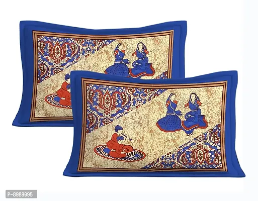 WAR Trade Cotton Double Bedsheet Sanganeri Print with 2 Pillow Cover _WTI_DNS._095-thumb3