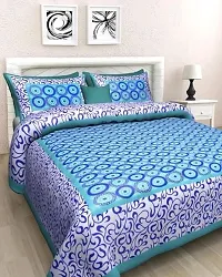 War Trade India Cotton Double Bedsheet Sanganeri Print with 2 Pillow Cover WTI_DNS.483-thumb1