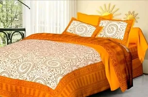 War Trade India Cotton Double Bedsheet Sanganeri Print with 2 Pillow Cover WTI_DNS.540-thumb1