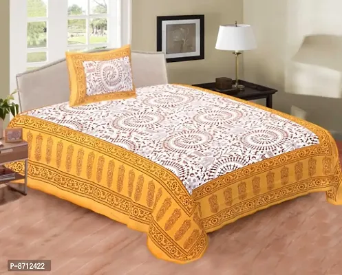 Cotton Printed Bedsheet With 1 Pillow Covers-thumb0