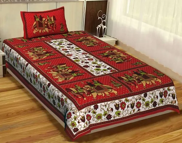 Jaipuri Traditional Cotton Single Bed Sheet