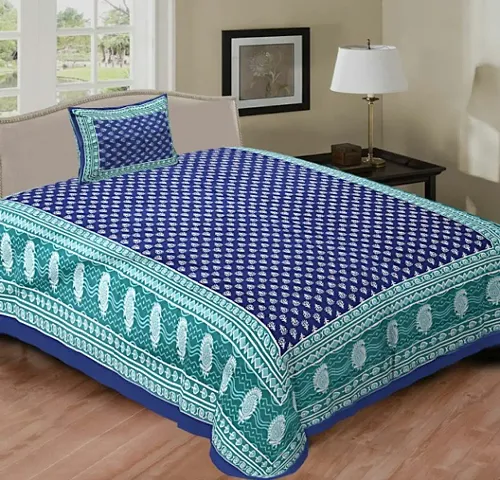 Cotton Printed Single Bedsheets (90*63 Inch)