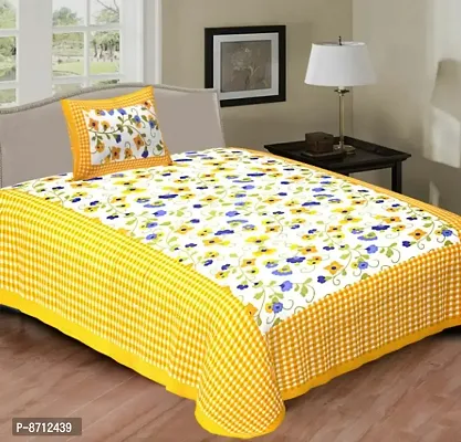 Cotton Printed Bedsheet With 1 Pillow Covers-thumb0