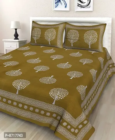 Stunning  Cotton Jaipuri Printed Double Size Bedsheet With 2 Pillow Covers-thumb0