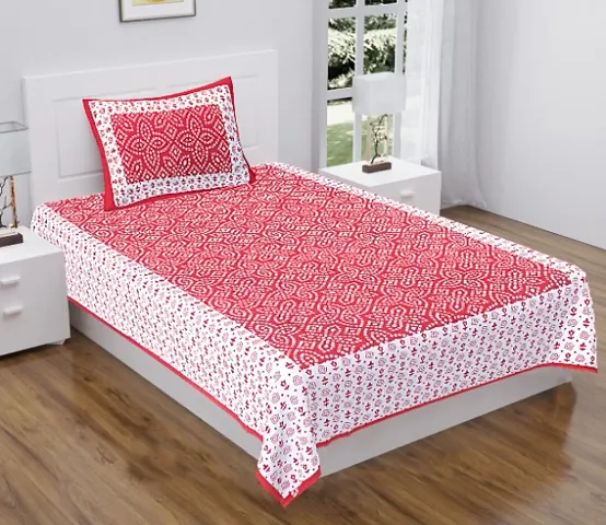 Multicolored Cotton Single Bedsheets