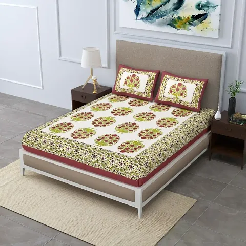 Cotton 90*90 Inch Double Bedsheets