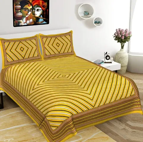 Printed Cotton Queen Size Bedsheet with 2 Pillow Covers