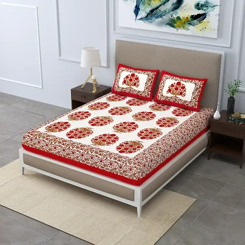 Cotton Jaipuri Printed Double Bedsheet