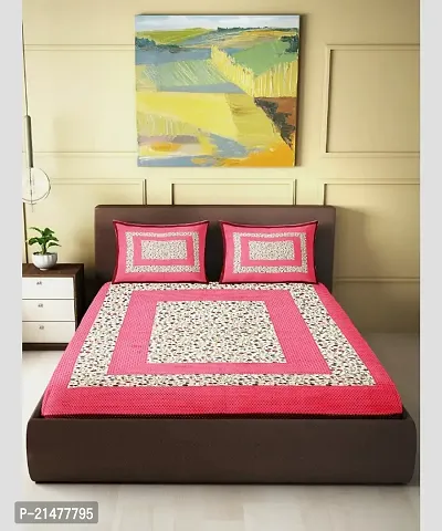 Stylish Cotton Double Bedsheet with Pillow Covers-thumb0