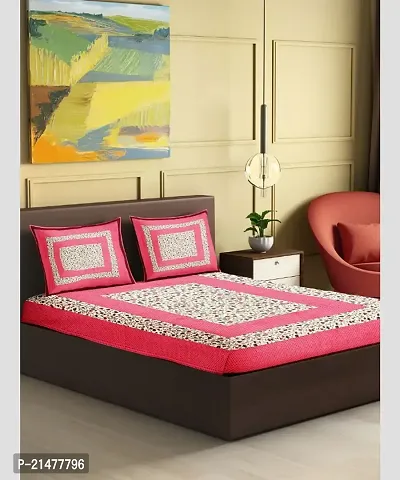 Stylish Cotton Double Bedsheet with Pillow Covers