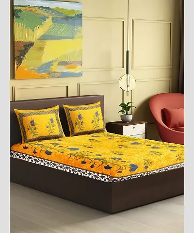 Jaipuri Printed Cotton Double Bed Sheet