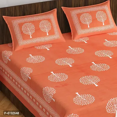 Beautiful Cotton Printed Bedsheet With Two Pillow Covers-thumb0