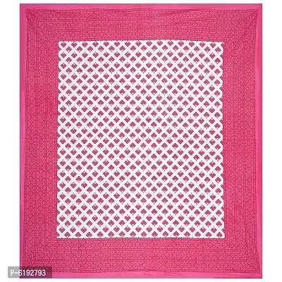Pink and white Cotton Printed Bedsheet With Two Pillow Covers-thumb3