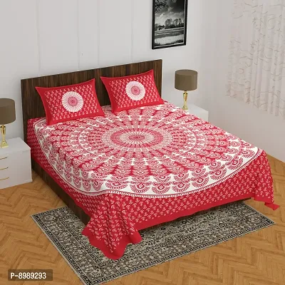 War Trade India Cotton Double Bedsheet Sanganeri Print with 2 Pillow Cover WTI_DNS.892-thumb5