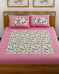 Beautiful Cotton Printed Bedsheet With Two Pillow Covers-thumb1