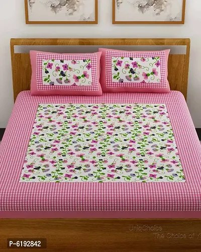 Beautiful Cotton Printed Bedsheet With Two Pillow Covers-thumb2