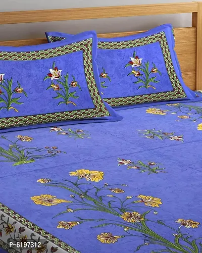 Cotton Printed Bedsheet With Two Pillow Covers